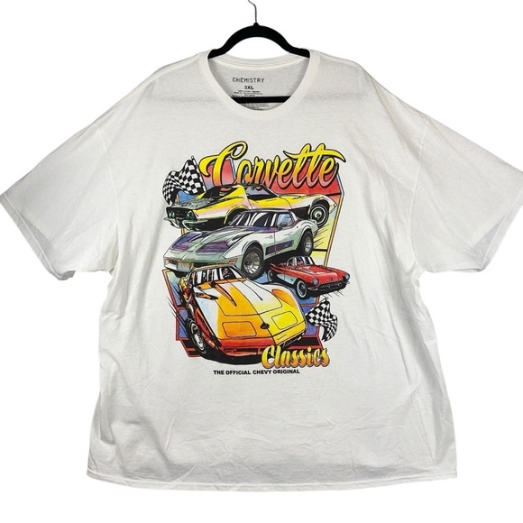 Chemistry Shirt Mens 3XL White Corvette Classics Graphic Crewneck Official Chevy - Picture 1 of 6